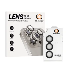 Edzett üveg Tel Protect 3D lencsevédő Samsung Galaxy S25 fekete (3 darab), üvegfólia