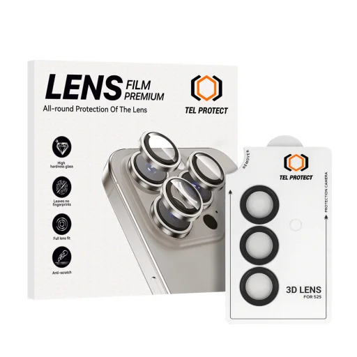 Tempered glass Tel Protect 3D lencsevédő Samsung Galaxy S23 fekete (3 darabos lencsevédő) üvegfólia - 1