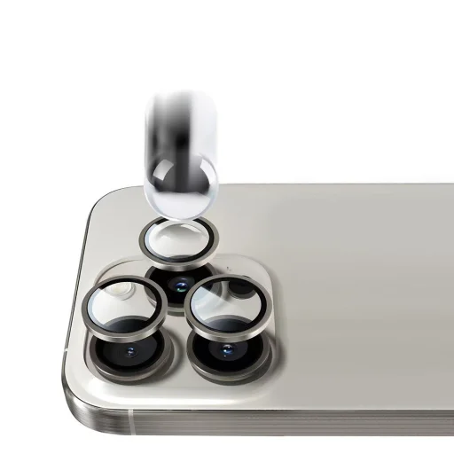 Edzett üveg Tel Protect Titanium Lencse 99% AR kamerára Iphone 16 Pro/16 Pro Max titán (lencse 3 db), üvegfólia - 9