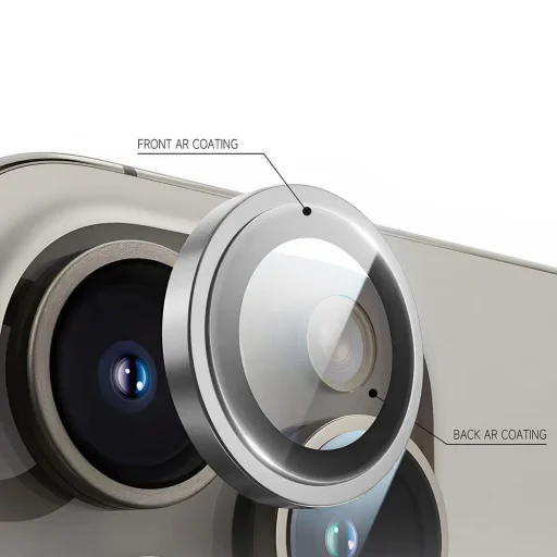 Edzett üveg Tel Protect Titanium Lens 99% AR kamerához Samsung Galaxy S23 átlátszó üvegfólia (3 db lencse) - 8