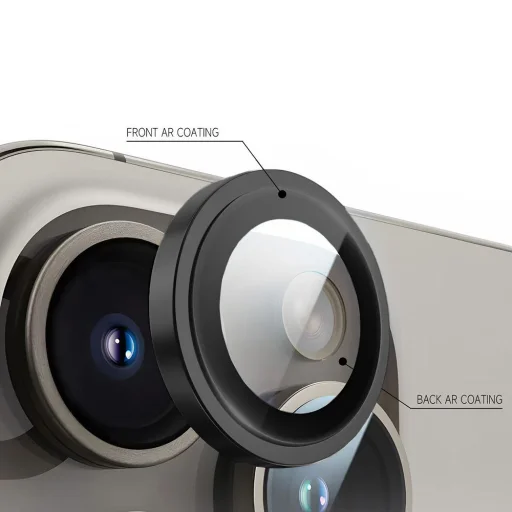 Edzett üveg Tel Protect Titanium Lens 99% AR kamerára iPhone 15 Pro/15 Pro Max fekete (lencse 3 db) üvegfólia - 8