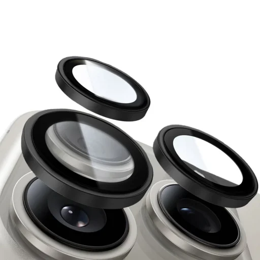 Edzett üveg Tel Protect Titanium Lens 99% AR kamerára iPhone 15 Pro/15 Pro Max fekete (lencse 3 db) üvegfólia - 7