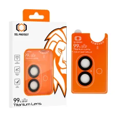 Edzett üveg Tel Protect Titanium Lens 99% AR kamera védelem iPhone 16/16 Plus fekete (2 db lencse) üvegfólia