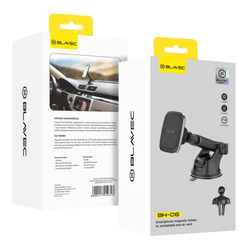 Blavec autós tartó BH-06 mágneses szélvédőre és légbefúvóba (BH06-MAVWSB) fekete - 2