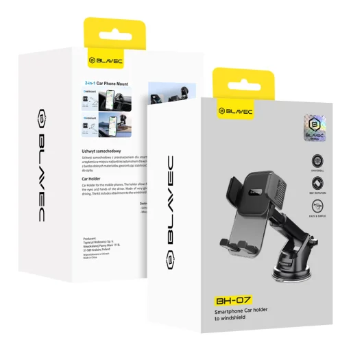 Blavec autós telefontartó BH-07 szélvédőre (BH07-WSB) fekete - 1