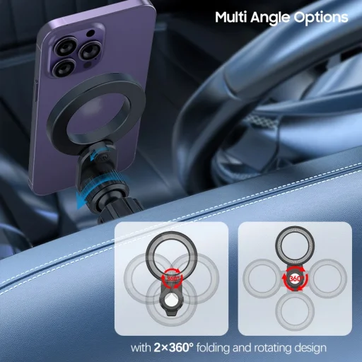 Blavec mágneses autós telefontartó BH-03 légszellőzőre fekete - 12