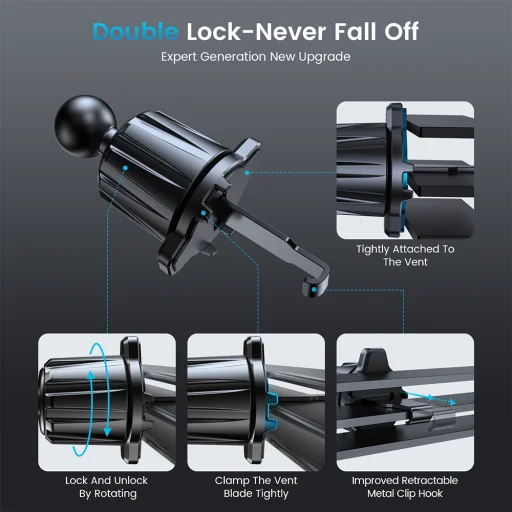 Blavec mágneses autós telefontartó BH-03 légszellőzőre fekete - 14