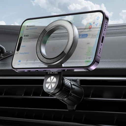 Blavec mágneses autós telefontartó BH-03 légszellőzőre fekete - 5