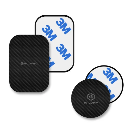 Blavec fémlemez mágneses tartóhoz BM-01 2 darabos készlet, kerek (40mm) és téglalap (40x58mm) karbon - 2
