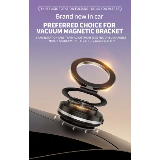 Blavec autós tartó BHV-01 elektromos, vákuumos, mágneses (BHV01-EPMB) fekete - 9