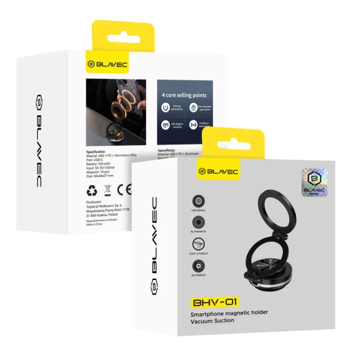 Blavec autós tartó BHV-01 elektromos, vákuumos, mágneses (BHV01-EPMB) fekete - 1