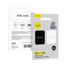Blavec fémlemez mágneses tartóhoz BM-02 szett 2 darab téglalap alakú (40x58mm) fekete és ezüst