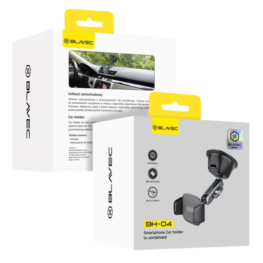 Blavec autós tartó BH-04 alumínium szélvédőre (BH04-WSB) fekete - 2