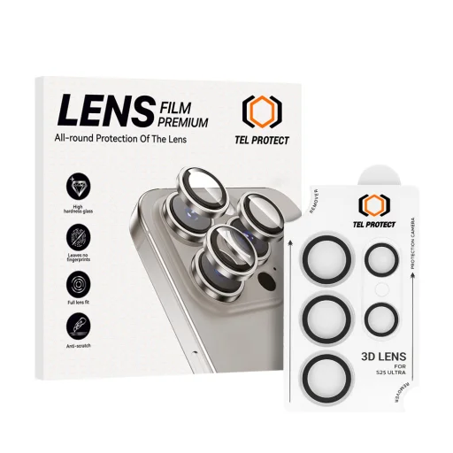 Edzett üveg Tel Protect 3D Lencse a kamerára Samsung Galaxy S25 Ultra átlátszó (5 darab lencse) üvegfólia - 1