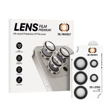 Edzett üveg Tel Protect 3D lencsevédő Samsung Galaxy S25 Ultra fekete (5 darabos lencsevédő) üvegfólia