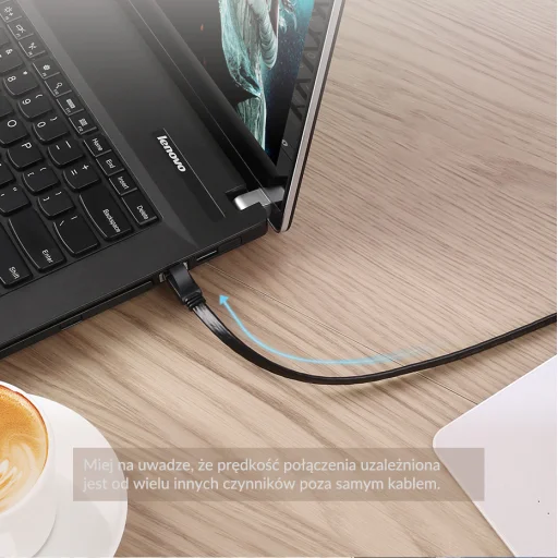 UGREEN NW106 Ethernet RJ45 lapos hálózati kábel, Cat.7, STP, 10m (fekete) - 4