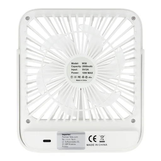 Stolový ventilátor s nastaviteľným stojanom W30 biely - 6