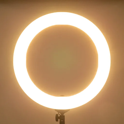 45cm G-180 fekete LED körfény, körlámpa, ringlight állvánnyal  - 2