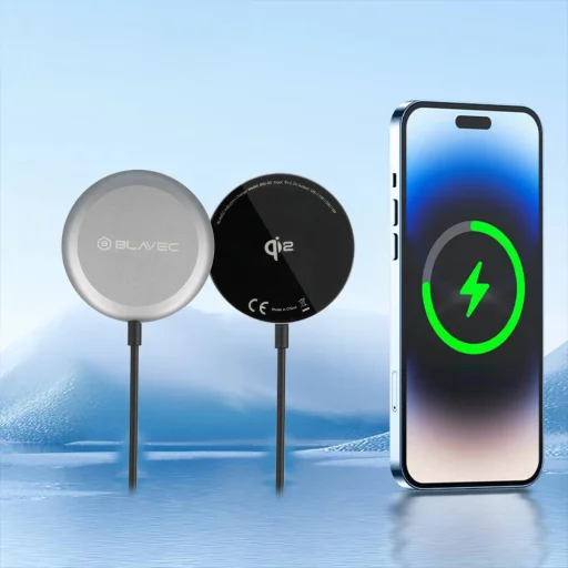 Blavec BQI-03 Qi2 15W mágneses Magsafe vezeték nélküli töltő (BQI03-QI2MB) fekete - 4