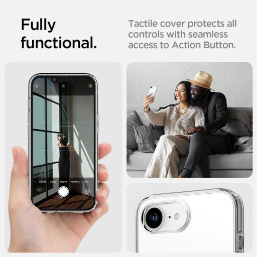  Apple iPhone 16e Átlátszó Spigen Liquid Crystal Mag Magsafe tok - 13