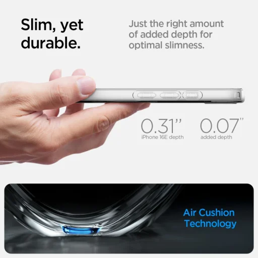  Apple iPhone 16e Átlátszó Spigen Liquid Crystal Mag Magsafe tok - 14