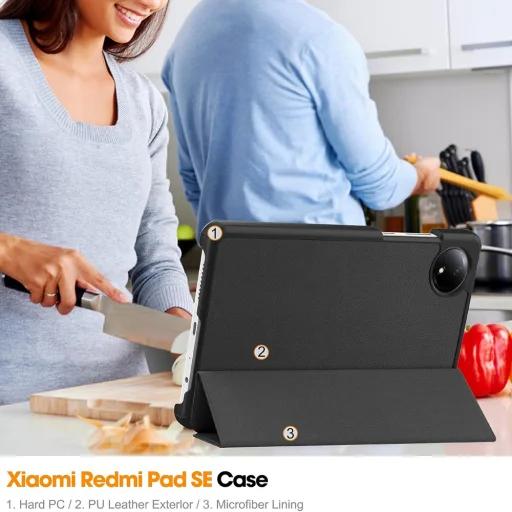  Techsuit - FoldPro - Xiaomi Redmi Pad SE 8.7 - Fekete tok - 5