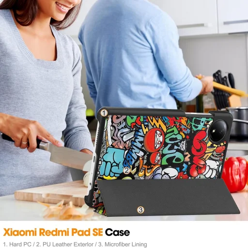  Techsuit - FoldPro - Xiaomi Redmi Pad SE 8.7 - Városi Hangulat tok - 6