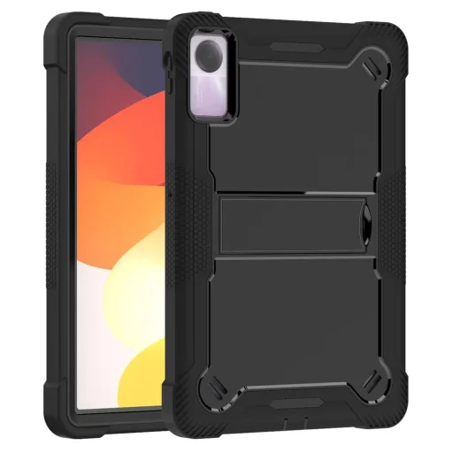  Techsuit - Strapabíró TabShell + Képernyővédő - Xiaomi Redmi Pad SE 11 - Fekete tok - 1