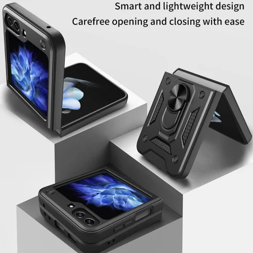  Techsuit - CamShield sorozat - Samsung Galaxy Z Flip5 - Fekete tok - 7