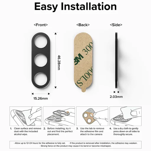 Ringke - Kamera Stílus - Samsung Galaxy Z Fold5 - Fekete üvegfólia - 7