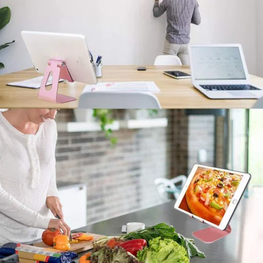  Techsuit - Asztali tartó (Z4a) - Összecsukható funkcióval, telefonhoz, tablethez, maximum 8"-ig - Fekete - 3