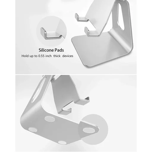  Techsuit - Asztali tartó (Z4a) - Összecsukható funkcióval, telefonhoz, tablethez, maximum 8"-ig - Fekete - 4