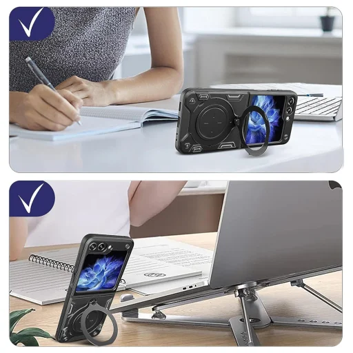  Techsuit - CamGuard Pro - Samsung Galaxy Z Flip5 - Fekete tok - 6