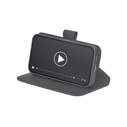 Puro Eco-bőr Tok iPhone 16e-hez horizontális fliptok+2 Kártyahely+Bankjegyzseb+Fedél Fekete tok - 3