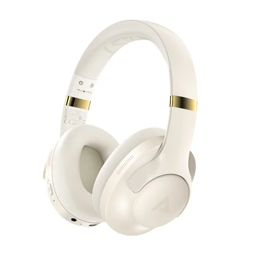  Acefast - Vezeték nélküli fejhallgató (H4) - Type-C, Bluetooth 5.3, Aktív zajszűrés, IPX4, 500mAh, Hi-Fi hangzás - Bézs - 2