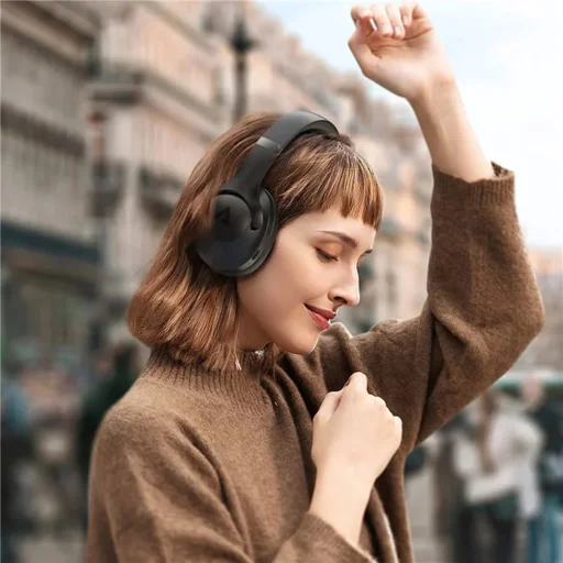  Acefast - Vezeték nélküli fejhallgató (H4) - Type-C, Bluetooth 5.3, Aktív zajszűrés, IPX4, 500mAh, Hi-Fi hangzás - Bézs - 6