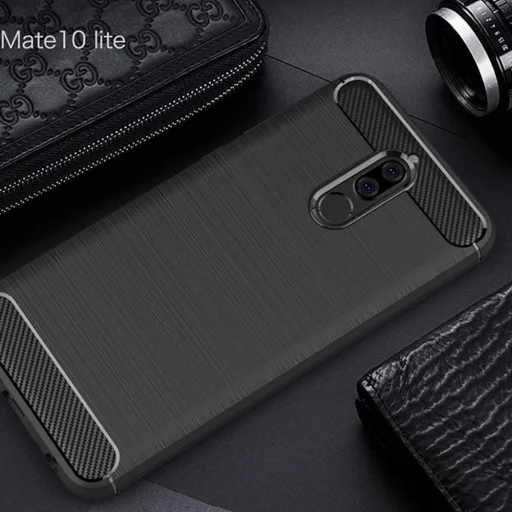  Techsuit - Karbon Szilikon - Huawei Mate 10 Lite - Fekete tok - 2
