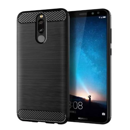  Techsuit - Karbon Szilikon - Huawei Mate 10 Lite - Fekete tok - 1
