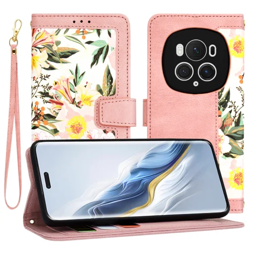  Techsuit - FlipCraft - Honor Magic6 Pro - Szívszerelmes Rózsaszín tok - 1