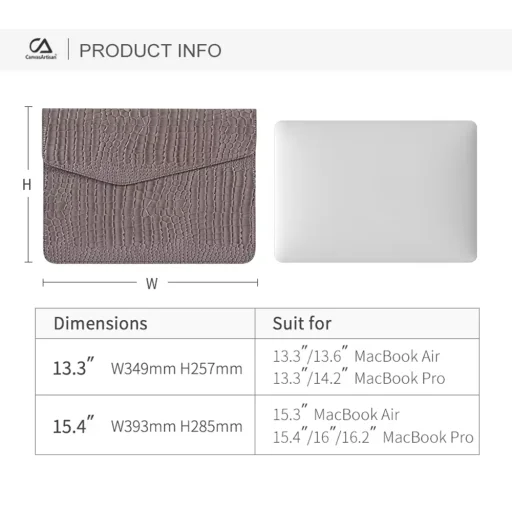  CanvasArtisan - Vékony Laptop Tok (EL32-P03) - 13-14 hüvelykes eszközökhöz - Világoslila - 7