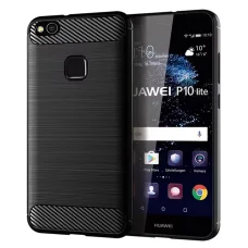 Techsuit - Karbon Szilikon - Huawei P10 Lite - Fekete tok