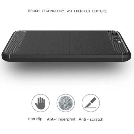  Techsuit - Carbon Szilikon - Huawei P10 - Fekete tok - 3