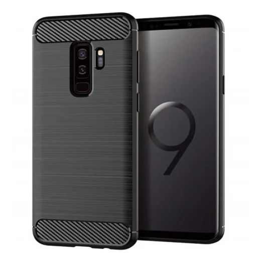 Techsuit - Carbon Szilikon - Samsung Galaxy S9 Plus - Fekete tok - 1