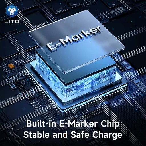  Lito - Adatkábel (LD09) - Lightningről Type-C-re, 100W magas sebességű töltés, LED kijelző, 1,2 m - Fekete - 3