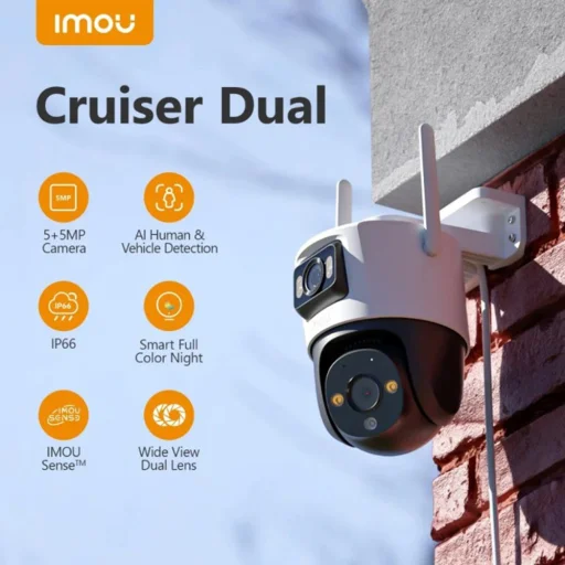 Imou - Kültéri Kamera Cruiser Dual (IPC-S7XP-8M0WED-0360B) - 8MP, Kétirányú Beszélgetés, Emberi Érzékelés, Éjszakai Látás, IP66 - Fehér - 4