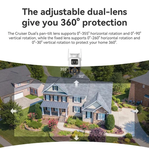 Imou - Kültéri Kamera Cruiser Dual (IPC-S7XP-8M0WED-0360B) - 8MP, Kétirányú Beszélgetés, Emberi Érzékelés, Éjszakai Látás, IP66 - Fehér - 5