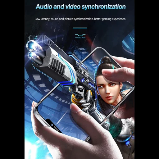  Lenovo - Vezeték nélküli fülhallgató (XG02) - Játékhoz, Bluetooth 5.0, Hi-Fi hangzás, Ergonomikus kialakítás - Fehér - 7