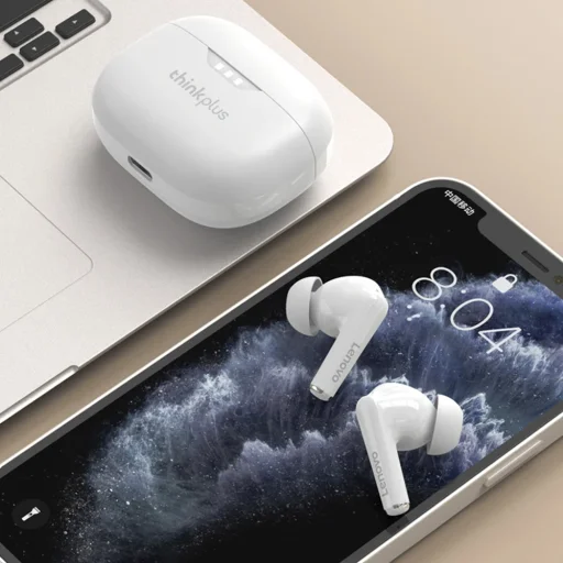  Lenovo - Vezeték nélküli fülhallgató (LP3 Pro) - Bluetooth 5.0, zajszűrés, teljesítmény kijelző - fehér - 5