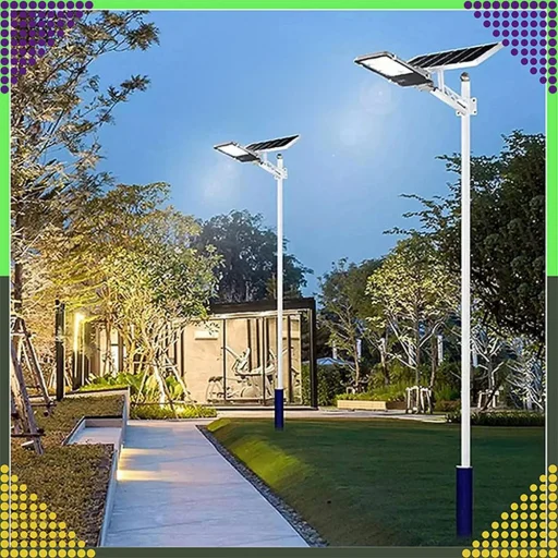 50W 100 LED napelemes kerti/utcai lámpa oszlopra RC-K-1327 - 2