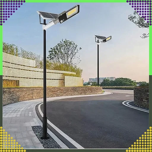 50W 100 LED napelemes kerti/utcai lámpa oszlopra RC-K-1327 - 4